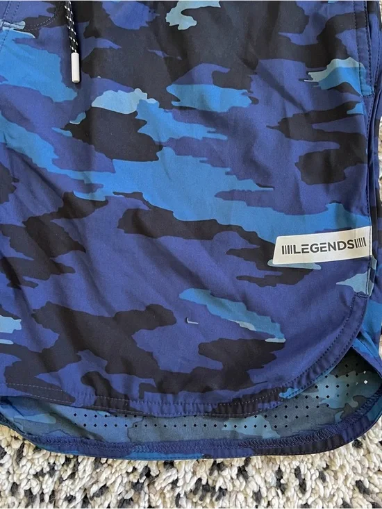 Legends Luka Shorts Blue Camo Unlined Drawstring Stretch Gym Athletic Men’s XL - Picture 5 of 16